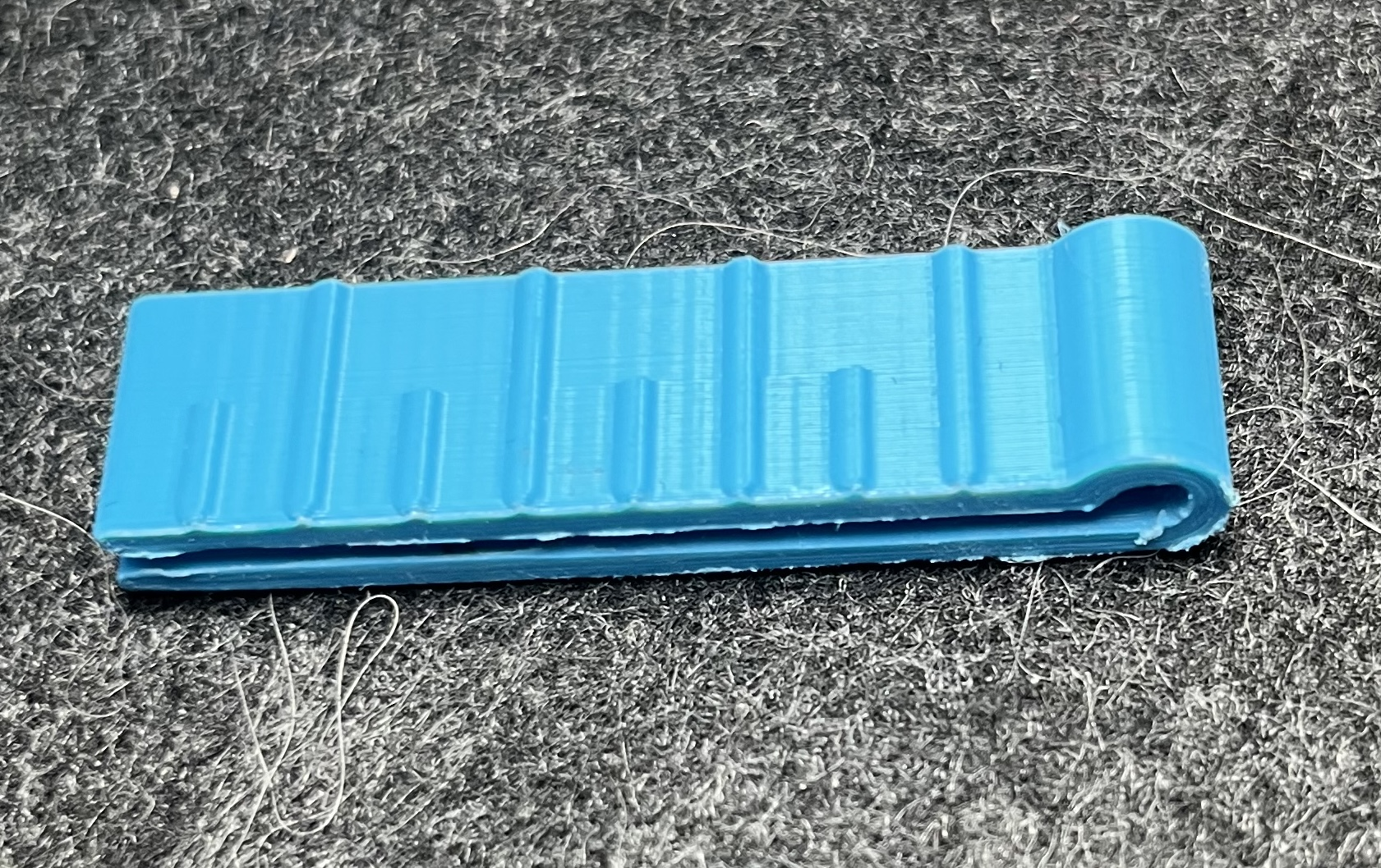 Seam gauge printed in blue plastic